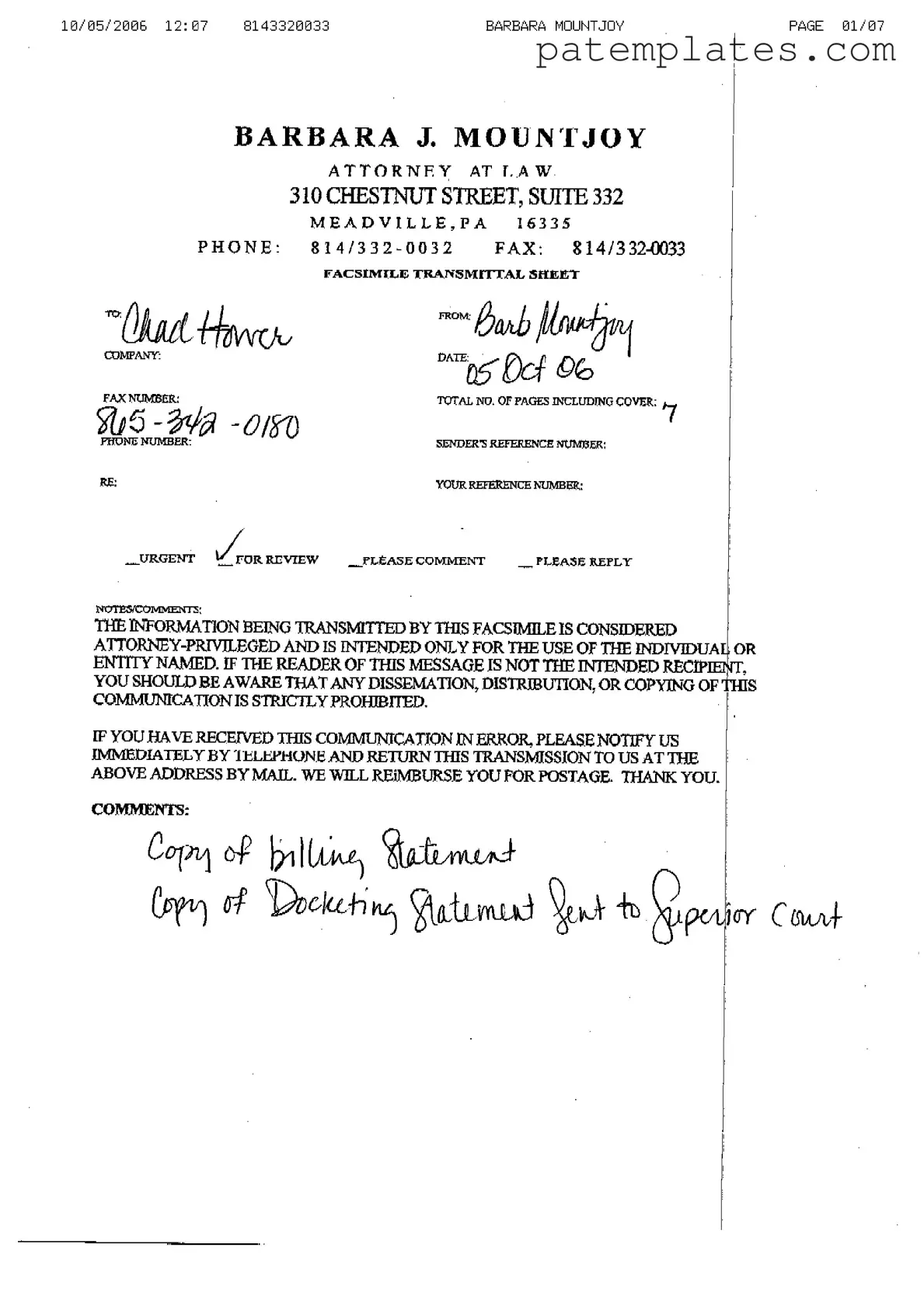 Fill in Your Docketing Statement Civil Pennsylvania Form
