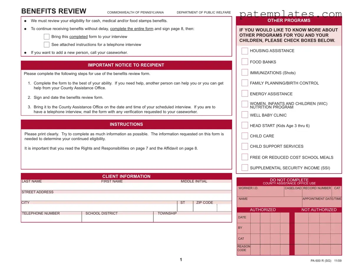 Fill in Your Pa 600R Form