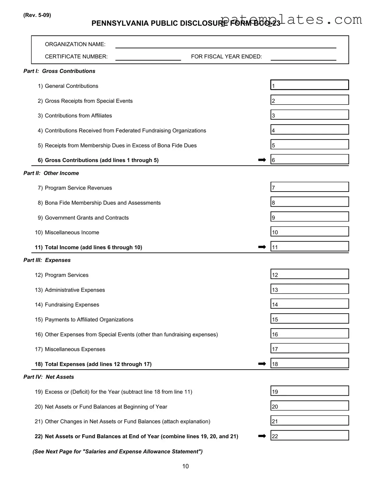 Fill in Your Pa Bco 23 Form