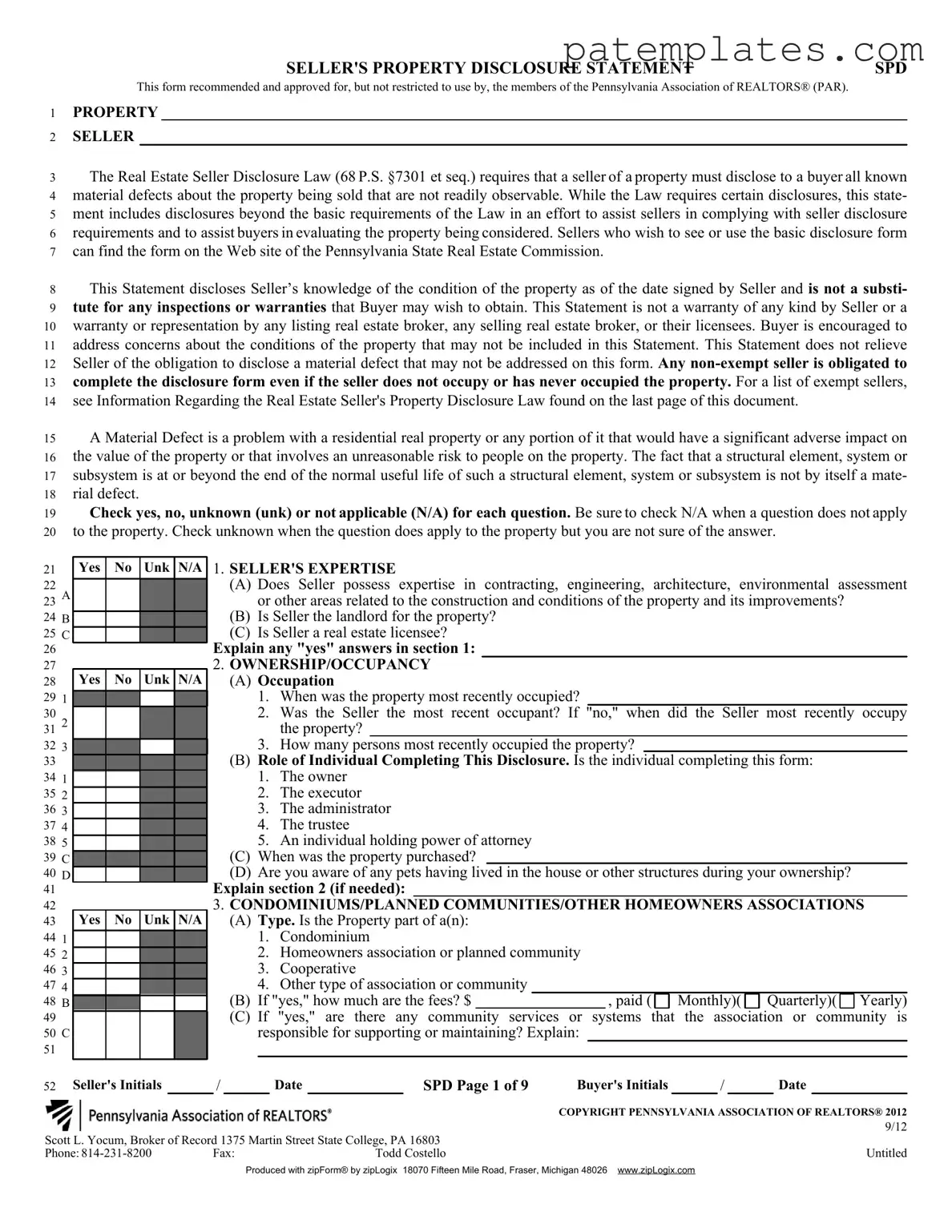 Fill in Your Pa Disclosure Form