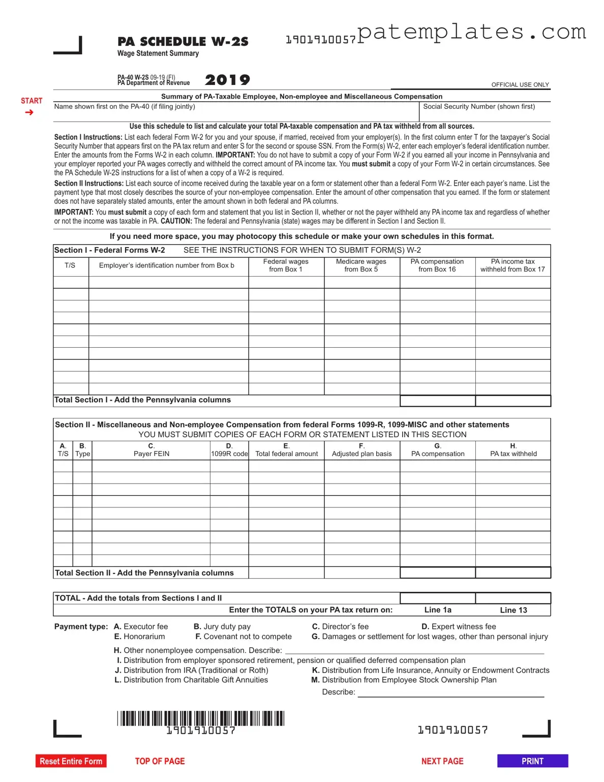 Fill in Your Pa W2S Form
