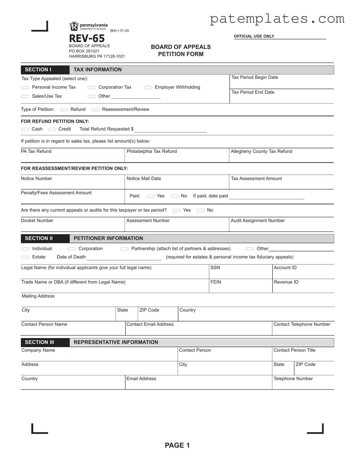 Fill in Your Pennsylvania Form
