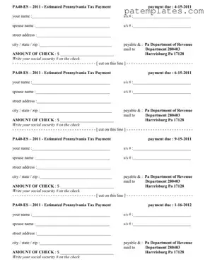 Fill in Your Pa 40 Es Form