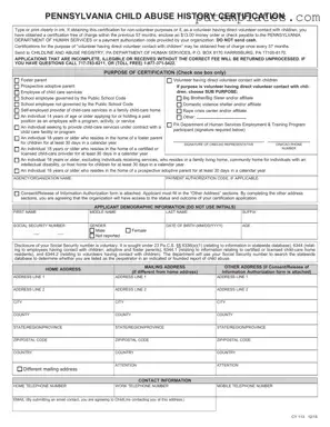Fill in Your Pa Child Abuse History Clearance Form