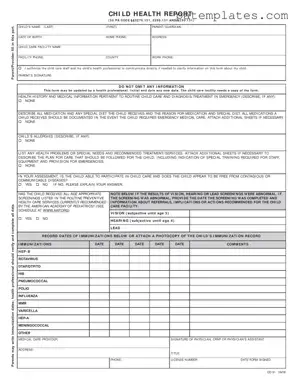 Fill in Your Pa Child Report Form