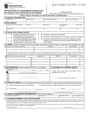 Fill in Your Pa Mv 39 Form
